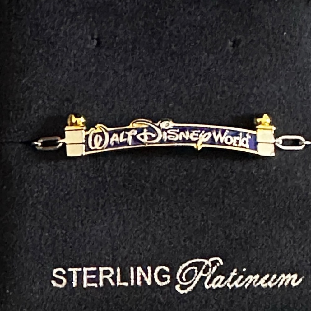 New!! Walt Disney World  Crislu Entrance Marquee Bracelet Sterling Platinum